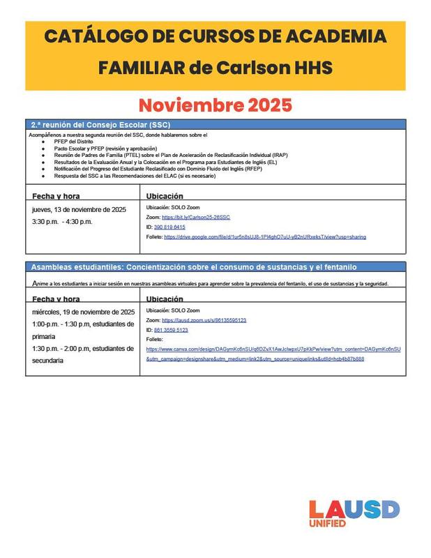 Family academy flyer spanish 3