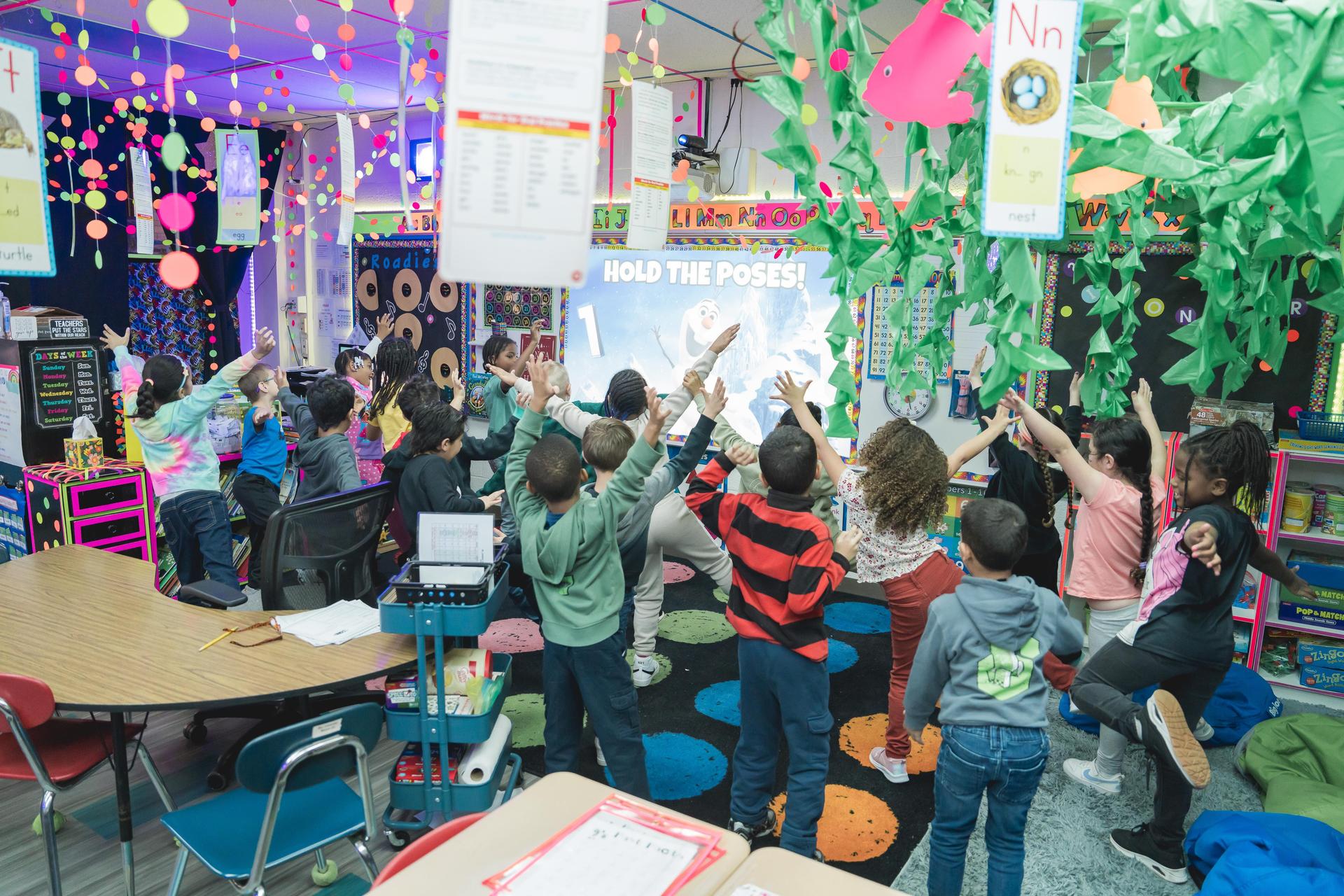 Bedford students interacting in class