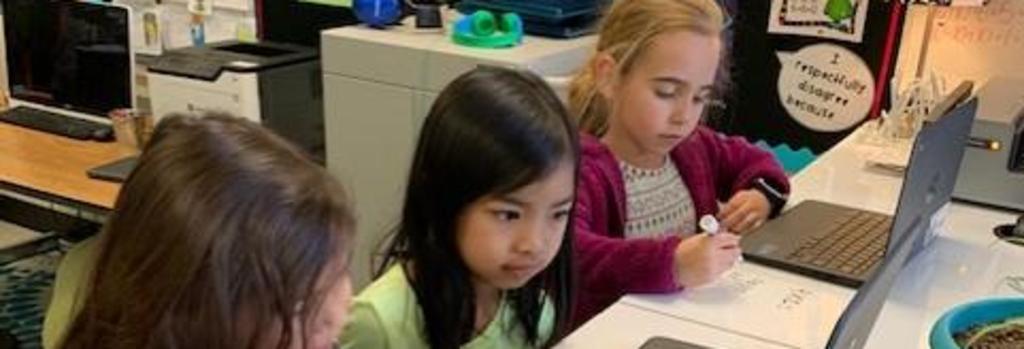 1st Graders working independently