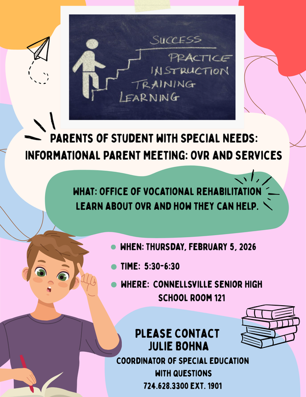Flyer with information about an informational service for parents of students with special needs