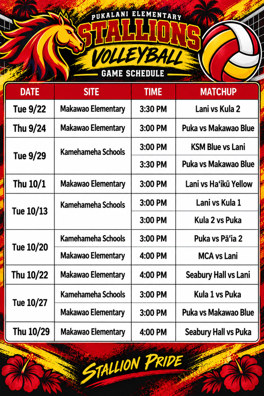 2026 VBall Schedule
