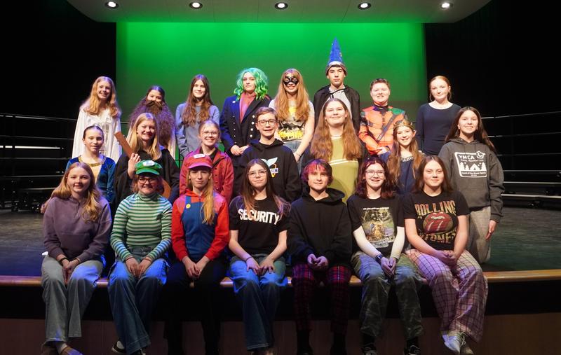 The cast and crew of the Middle School play.