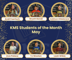 student of the month winners holding the knoch middle school belt