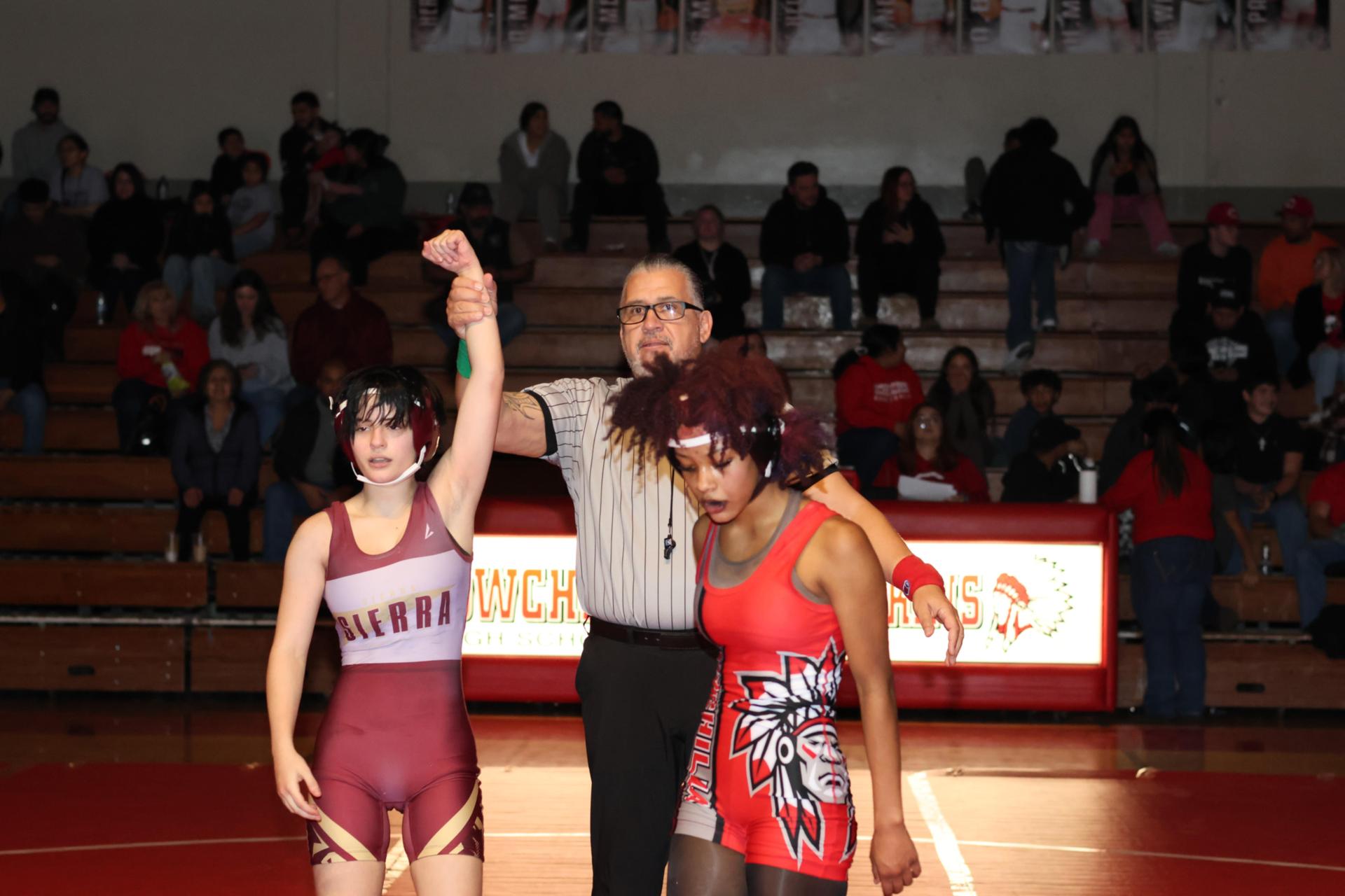 Wrestling winners with hands up 8
