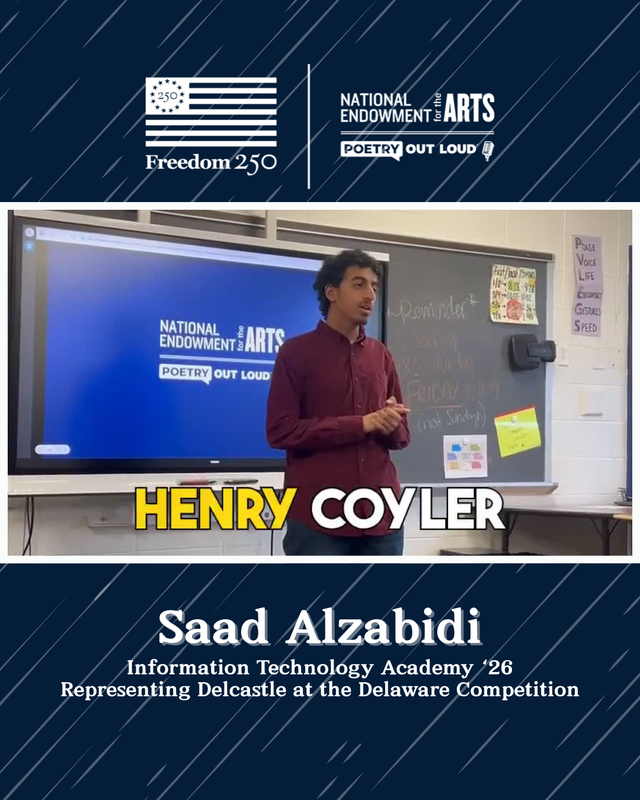 Poetry Out Loud Delcastle Representative Saad Alzabidi