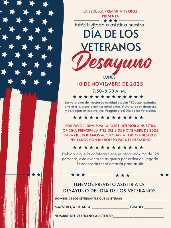 Veterans Day Flyer Spanish
