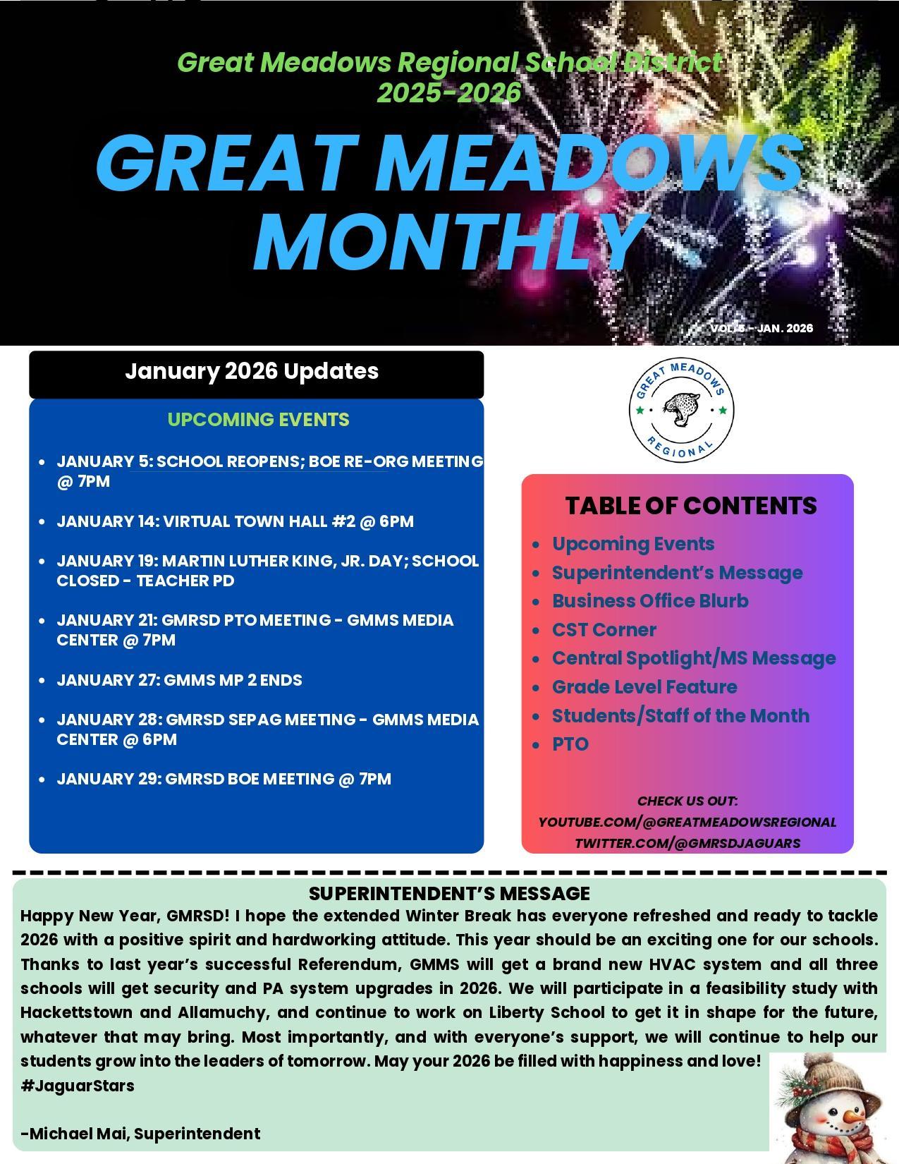 GMRSD Monthly Vol. 5-January 2026