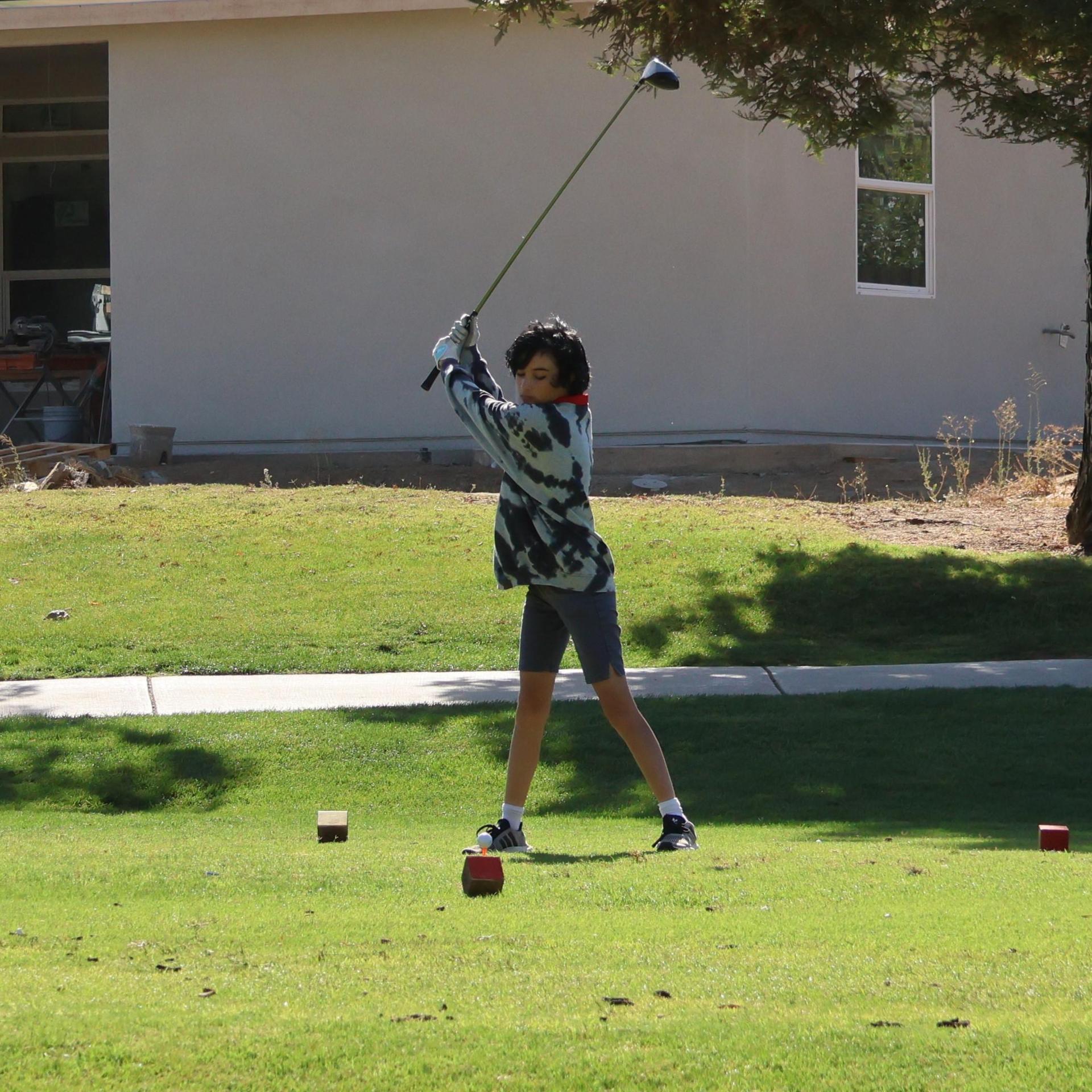 Girls golfers in action at the championships