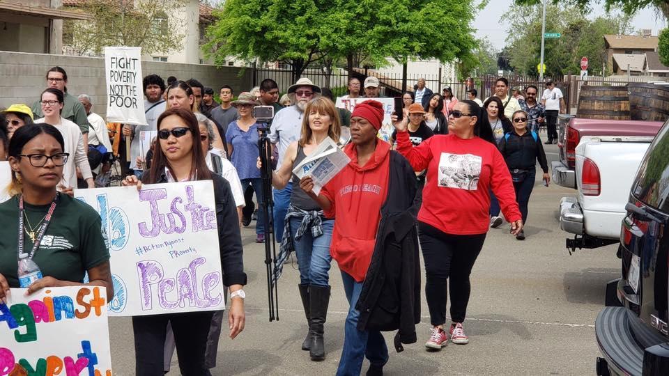 Marching through Fresno