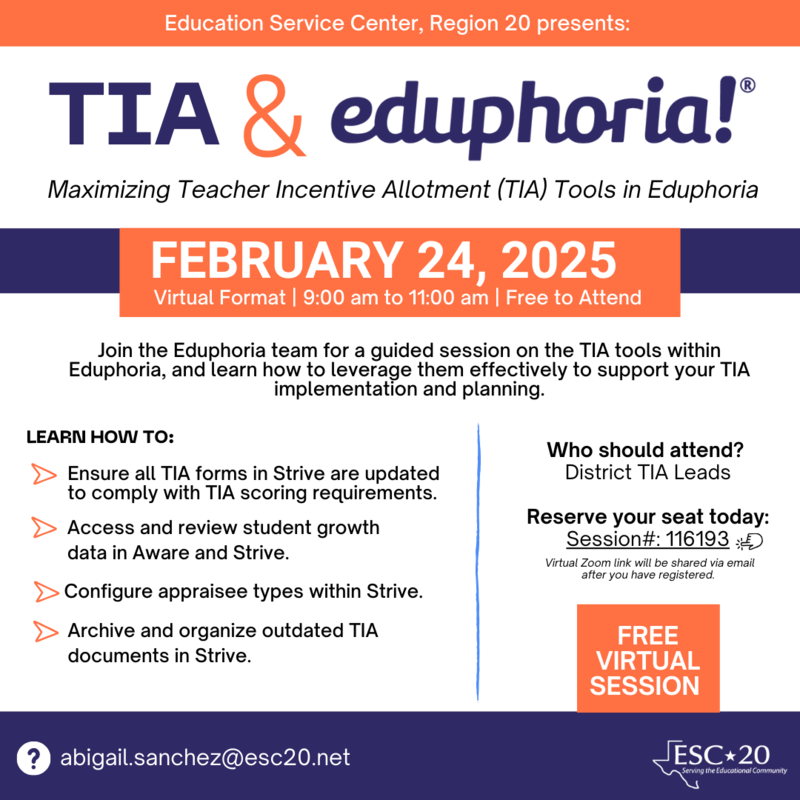 TIA & Eduphoria - Maximizing Teacher Incentive Allotment (TIA) Tools in Eduphoria