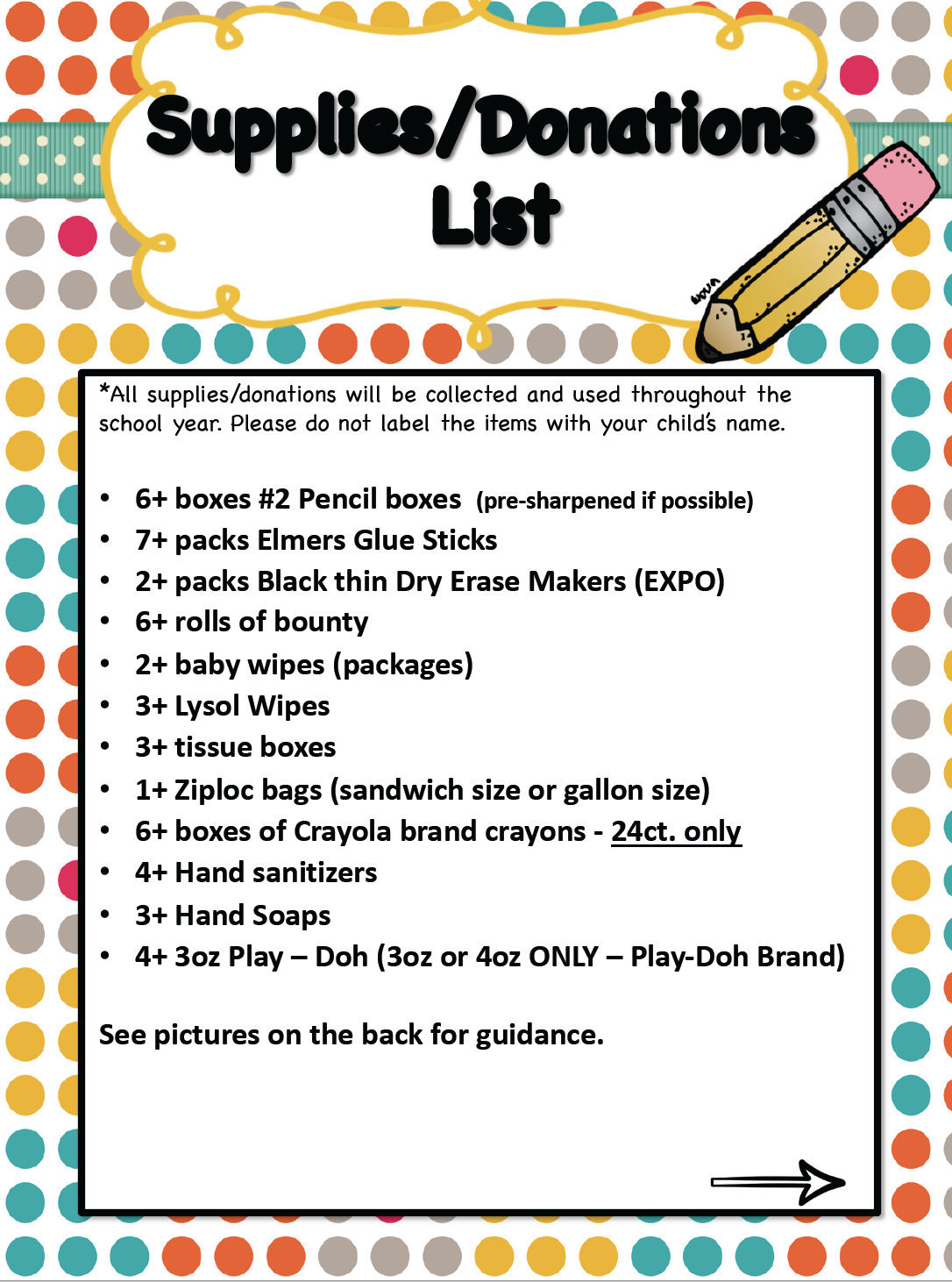 Supply List Melinda Mazon Lincoln Elementary School