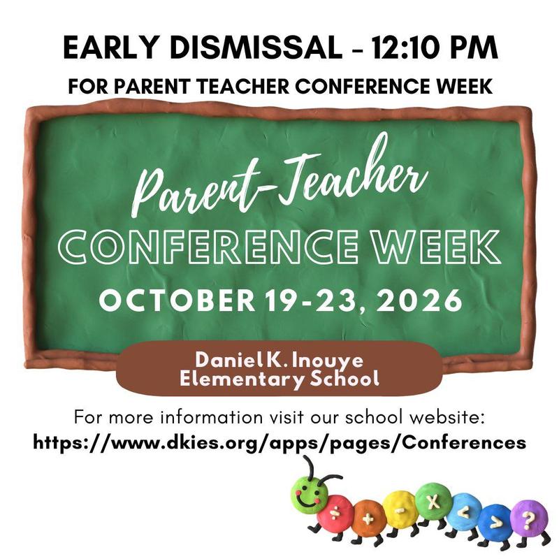 Parent Teacher Conference Oct 19-23, 2026 Early Release 12:10 Image