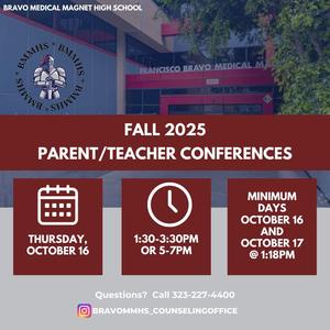 Flyer for Parent Teacher Conferences - English