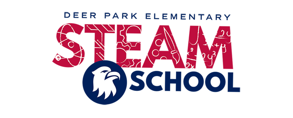 Logo for Deer Park Elementary School's STEAM program featuring an eagle.