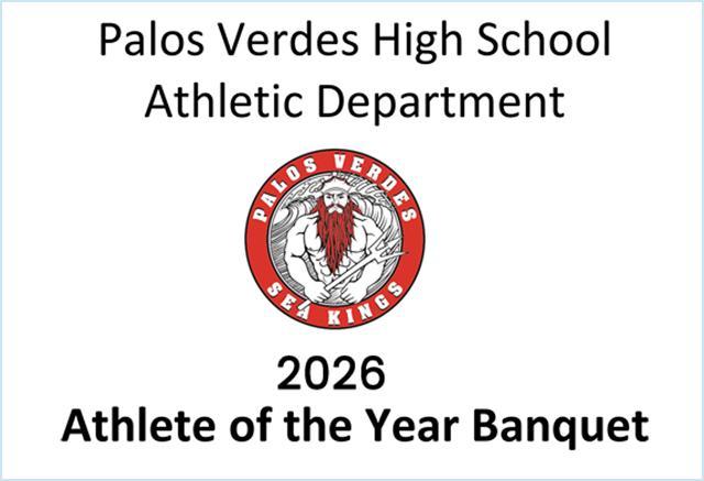 PVHS 2026 Athlete of the Year Banquet text with PVHS Sea kings logo