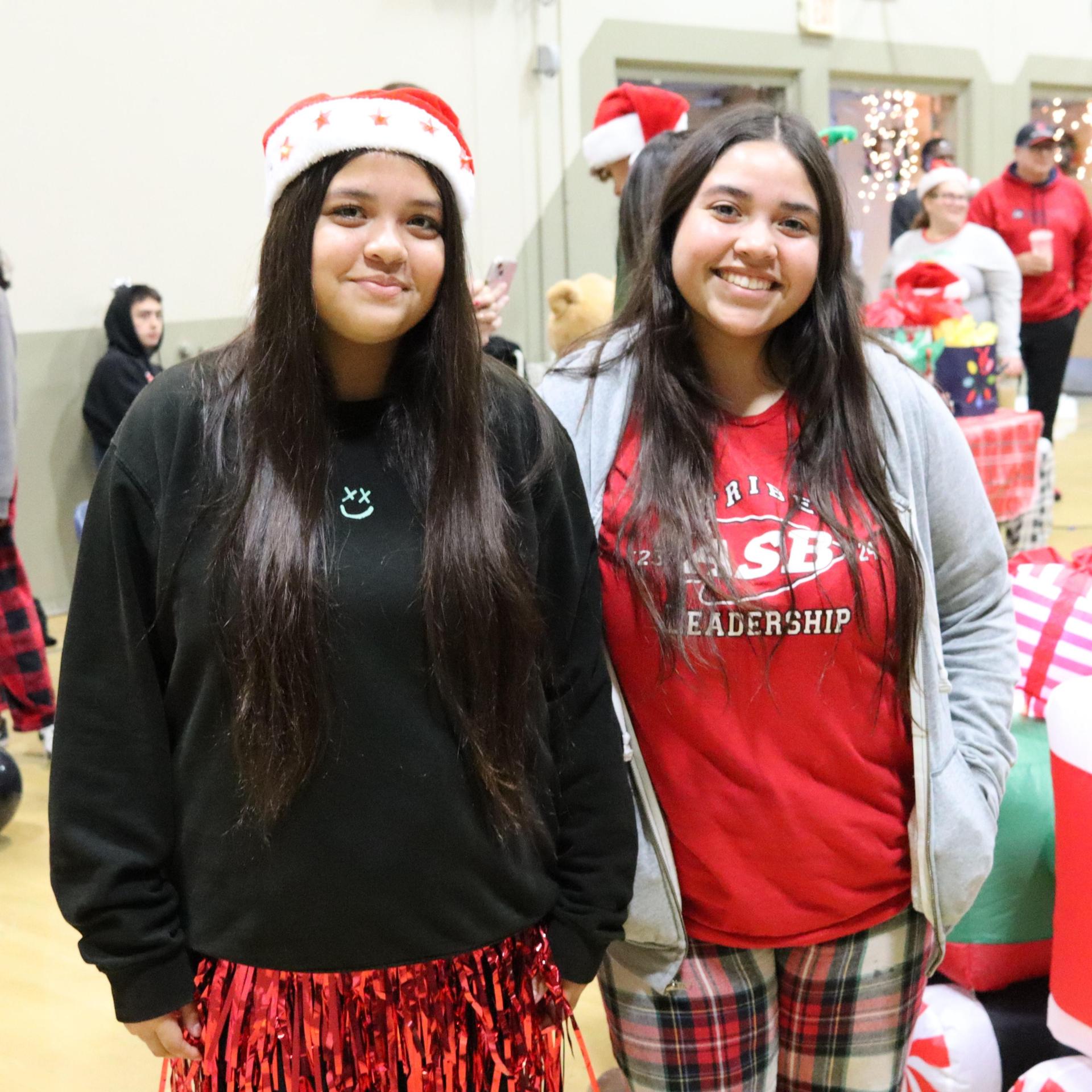 students and staff posing at the winter wishes rally