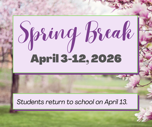 April 3-12 Spring break.