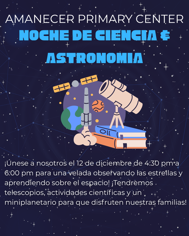 Family Science Night Flyer Spanish