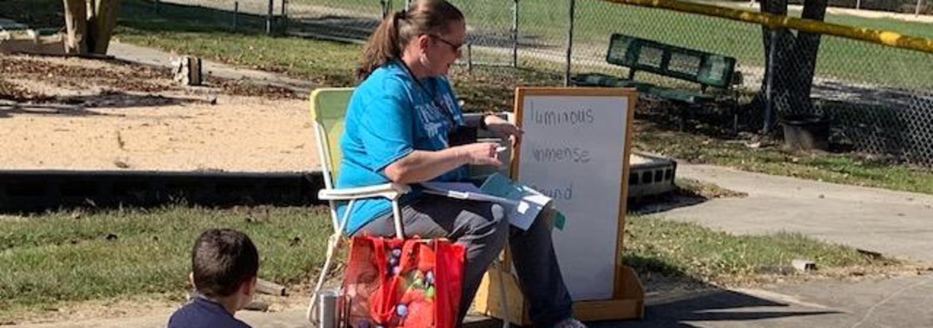 First day outside learning