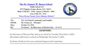 No School Flyer 11/4/2025