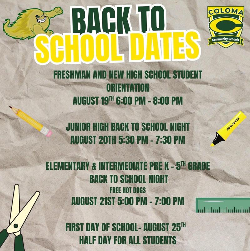 Back to School Dates
