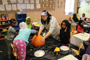 Pajamas + Pumpkins = Kindergarten fun!