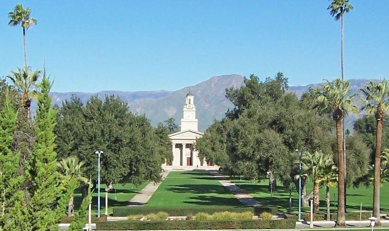 View of chapel from the University of Redlands