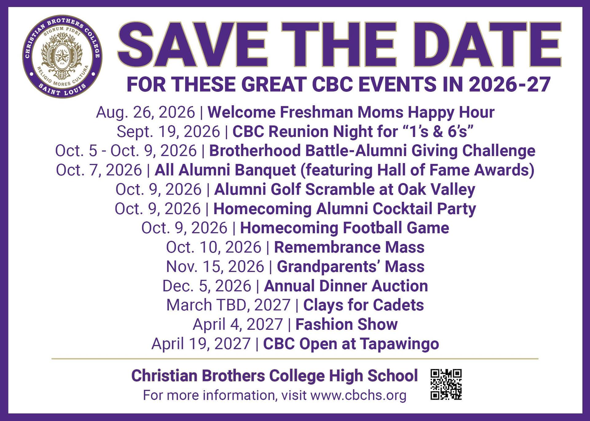 Save the date for CBC events in 2026-27