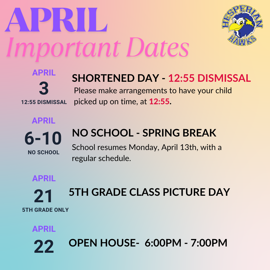April Imortant Dates