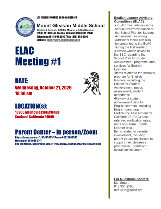ELAC Meeting Flyer