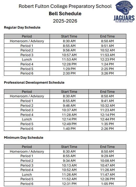 Bell Schedule
