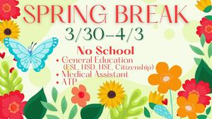 No schook for GED 3/30-4/3