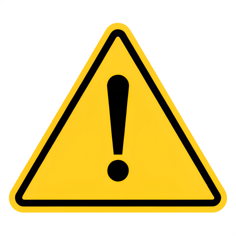 Yellow triangle warning sign