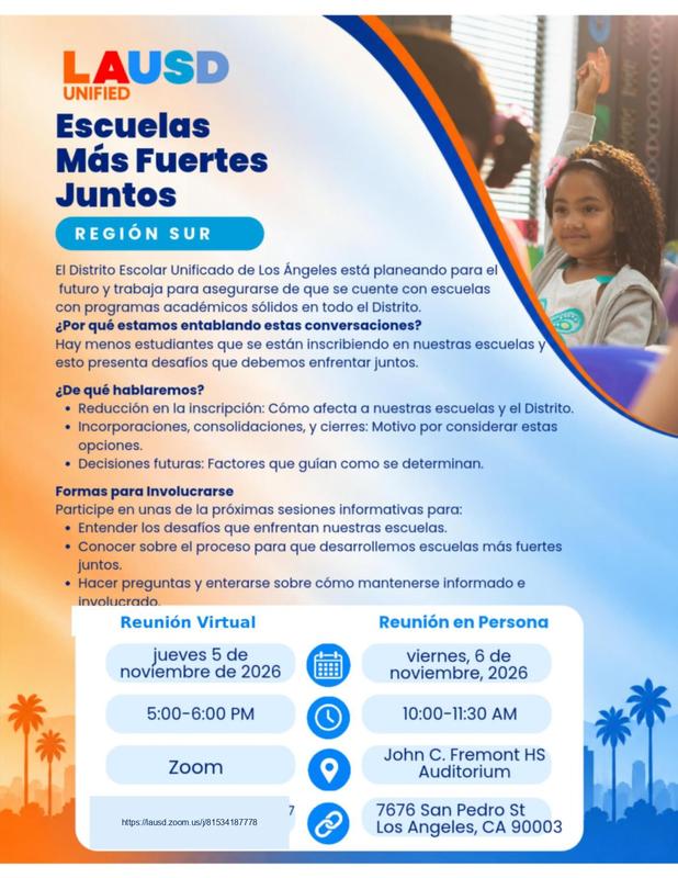 stronger schools together flyer in spanish