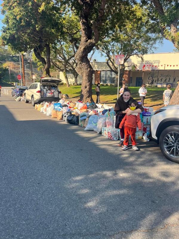 Parent, student and collected items