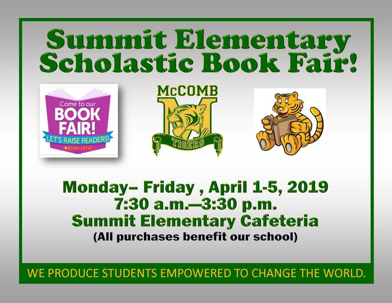 Summit Elementary Scholastic Book Fair News 2019