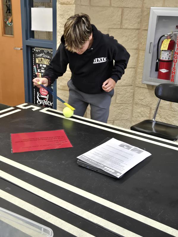 Mrs. Mark’s class has been learning about Newton’s Laws of Motion.