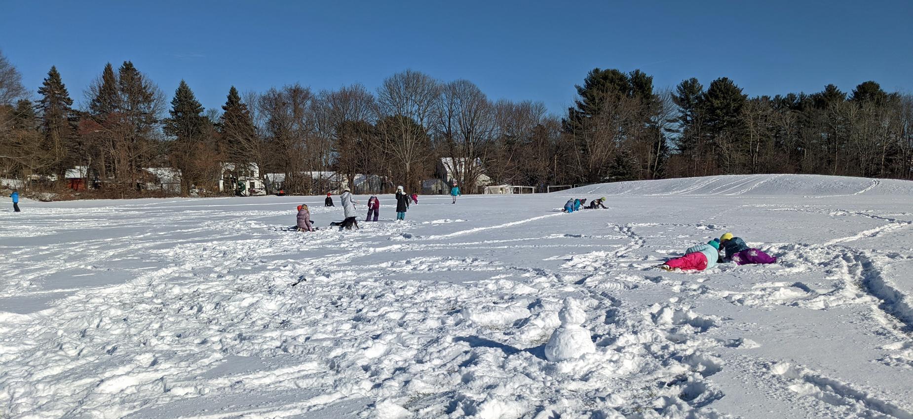 playing in the snow