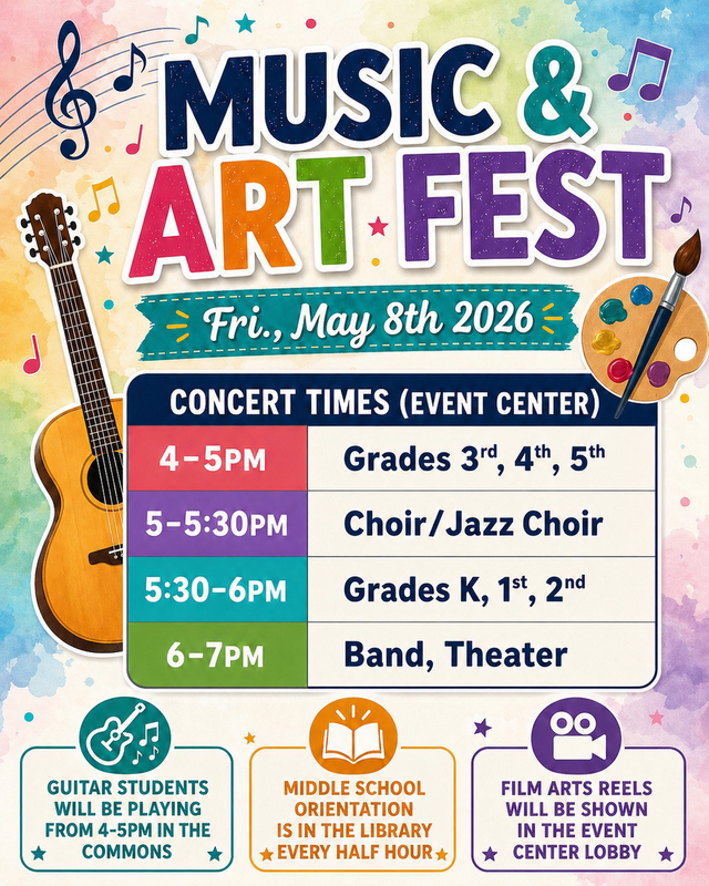 Schedule for Art & Music Night