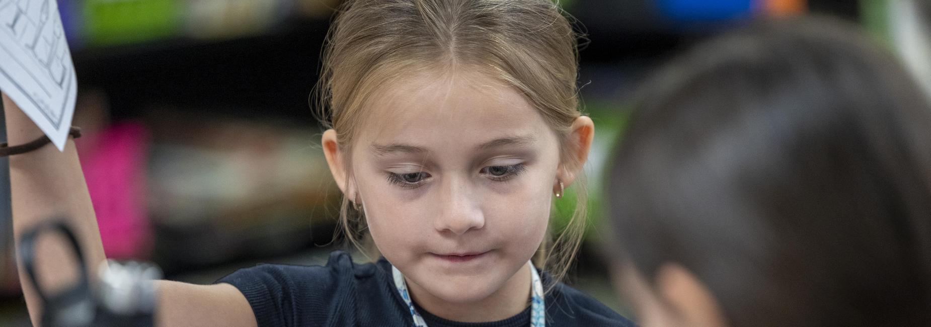 Student working on worksheet