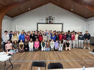 Math League teams from across the region pose together for a group photo.