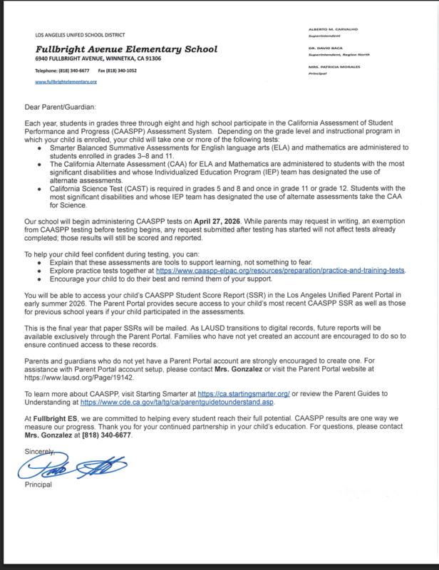 California Assessment of Student Performance and Progress (CAASPP) Assessment.  Evaluación del Desempeño y Progreso Estudiantil de California (CAASPP) Featured Photo