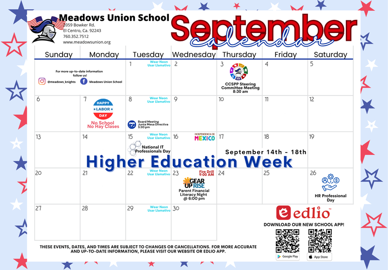 September Monthly Calendar
