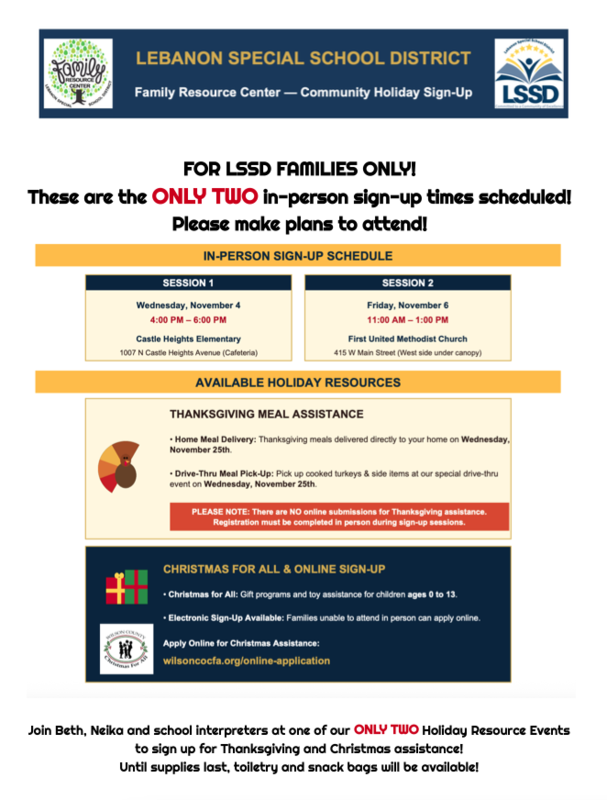 Holiday resource flyer