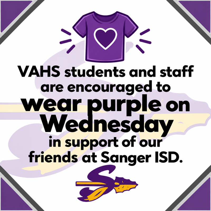 WEAR PURPLE FOR SANGER | Wednesday, Sept. 30 Thumbnail Image