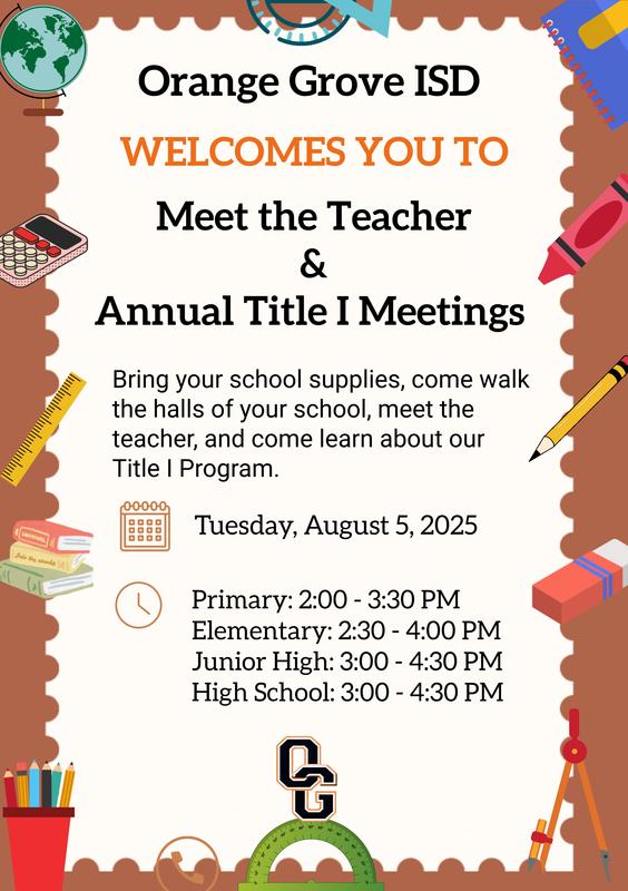 Meet the Teacher Events - August 5, 2025