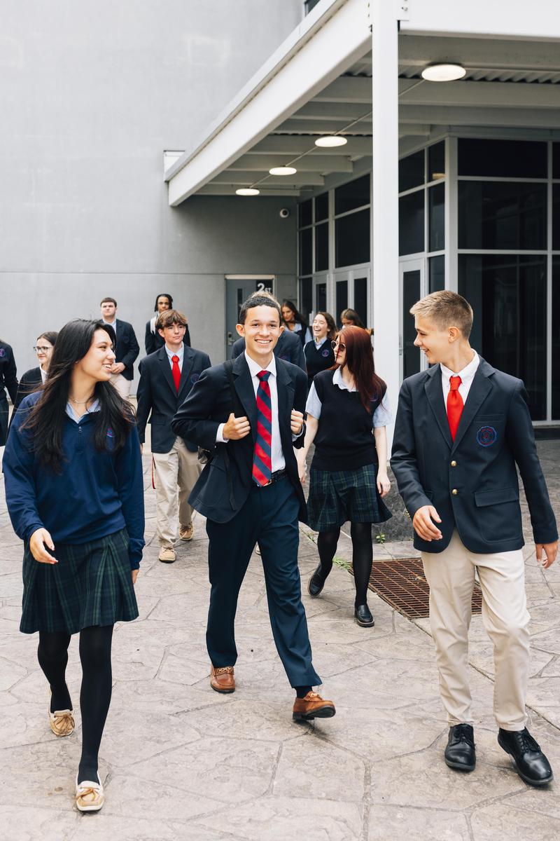 Students walking outside