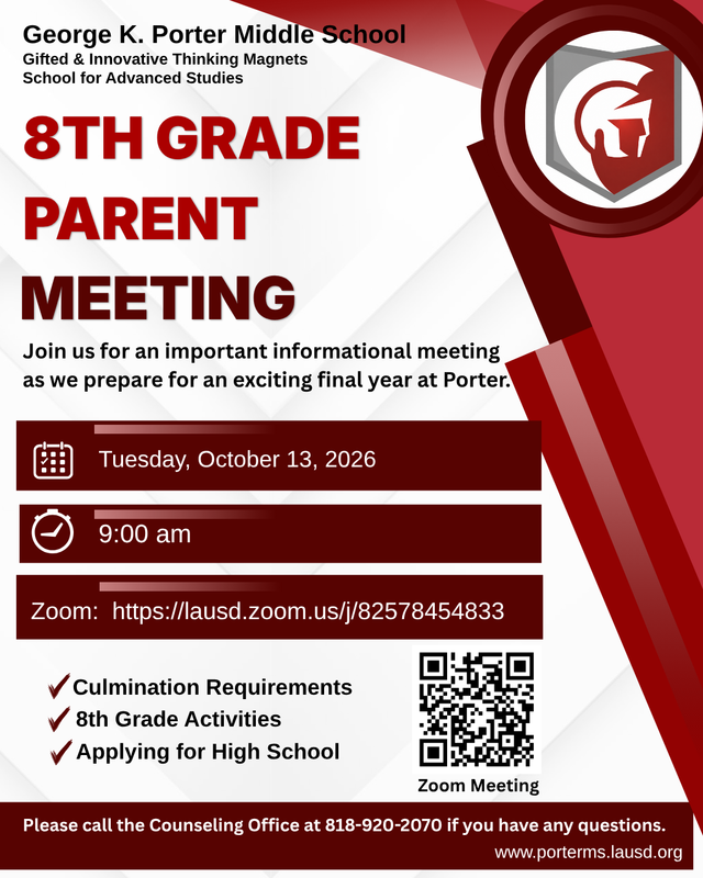 8TH GRADE PARENT MEETING