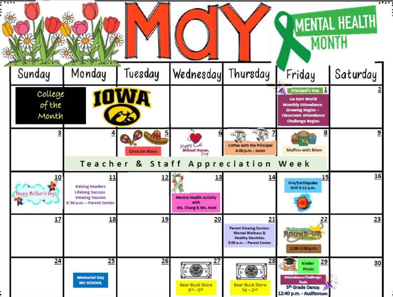 May Events Calendar