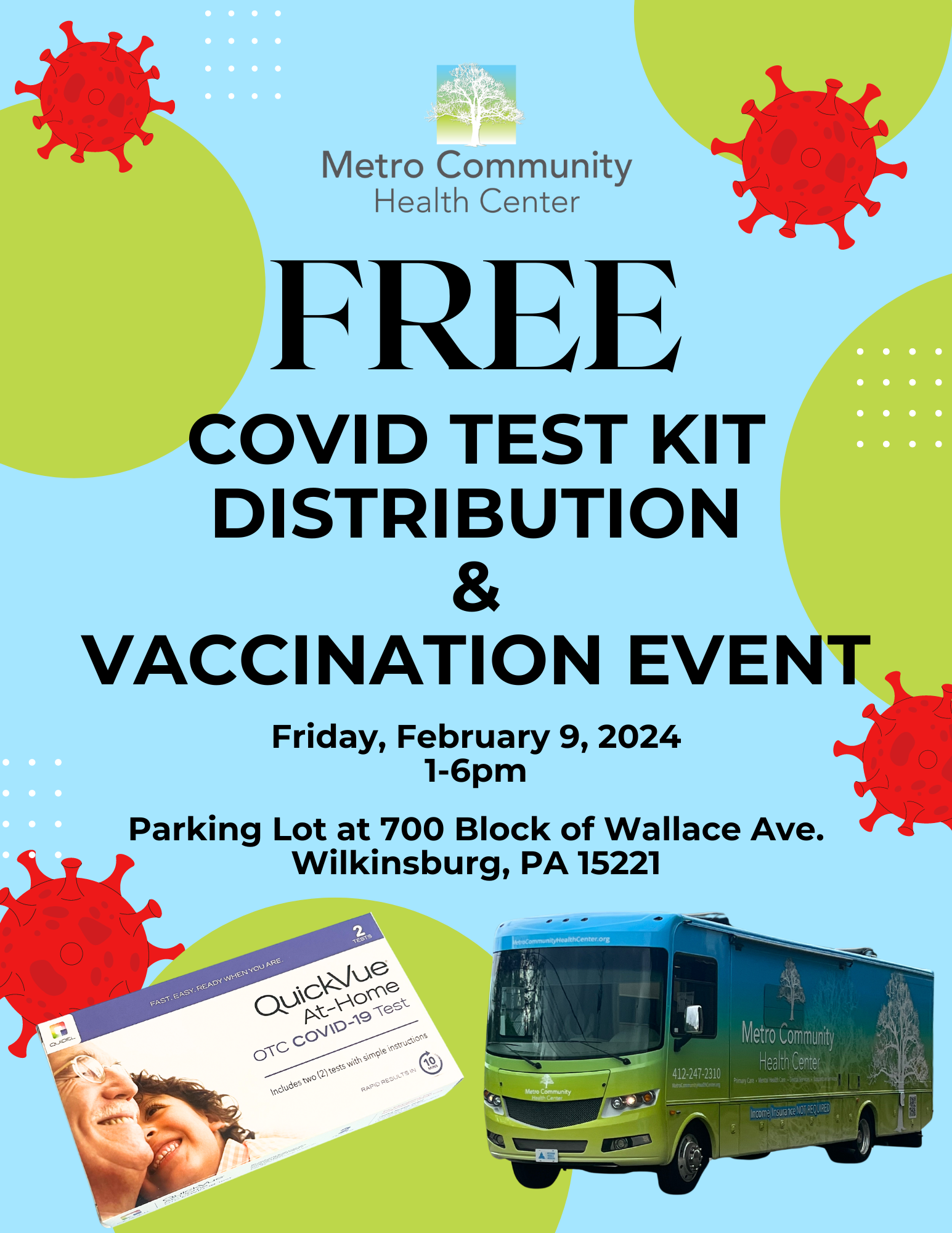 FREE COVID Test Kit Distribution & Vaccination Event Kelly Primary